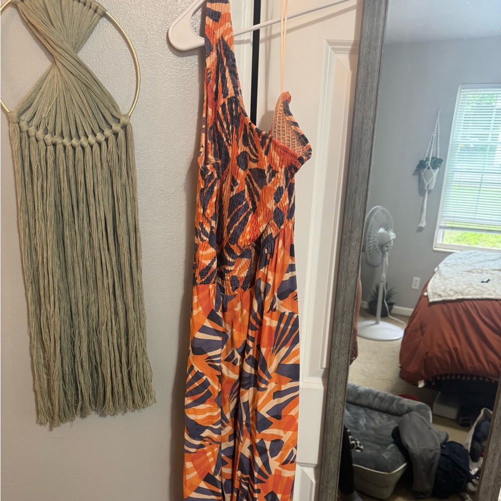 Orange and Blue Patterned Dress